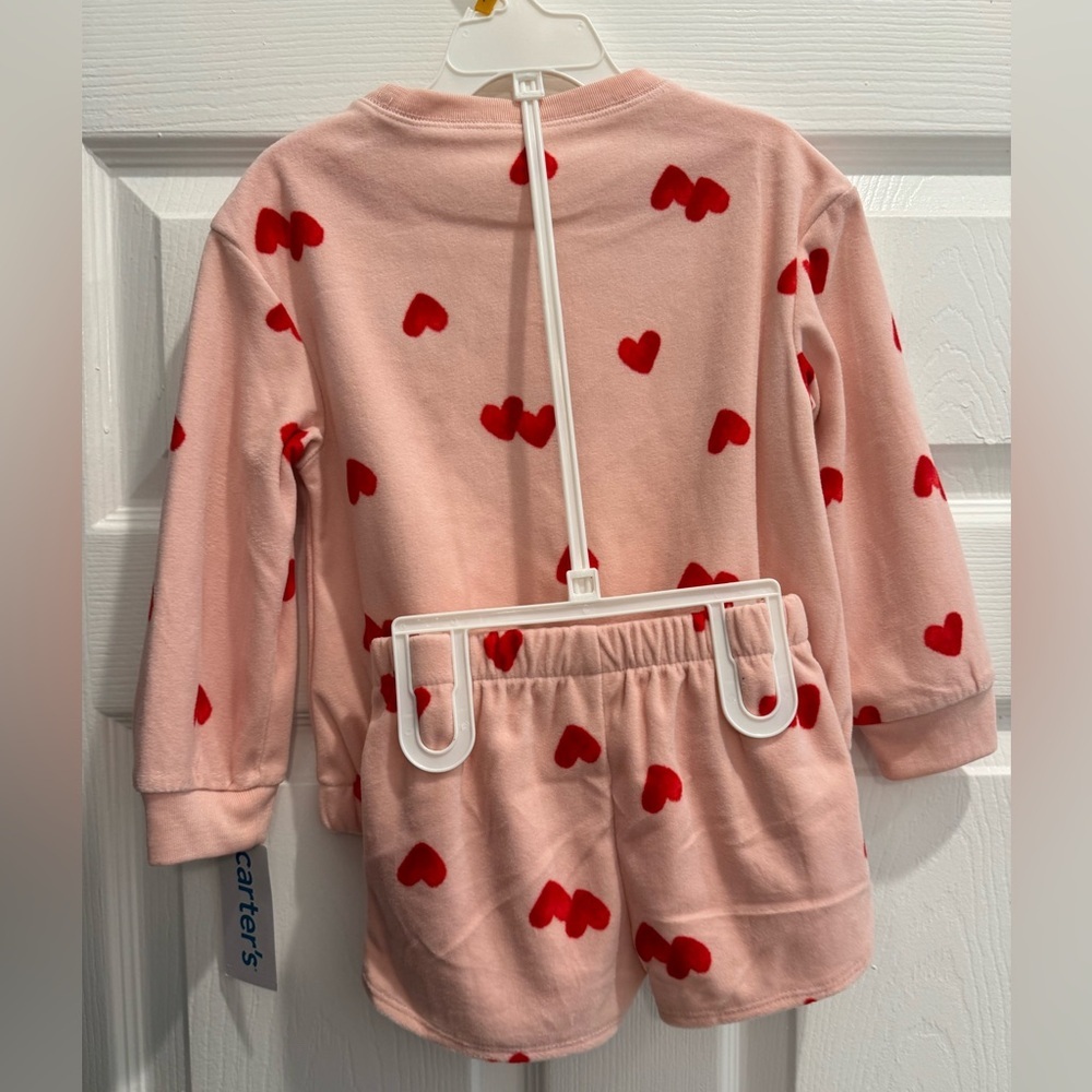 ❤️ Carter’s Valentine Pink Red Heart 2 Piece outfit - Picture 3 of 6